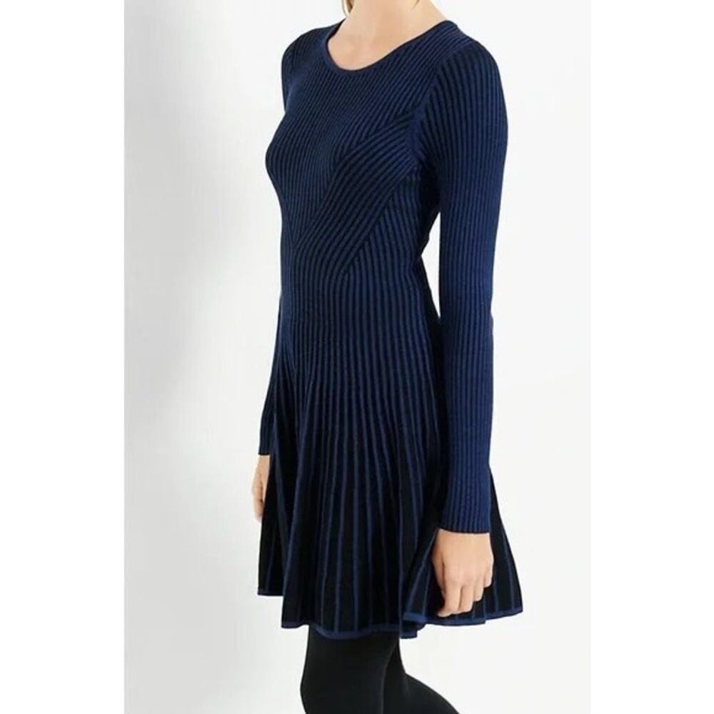 Express Navy Blue Striped Mini Dress